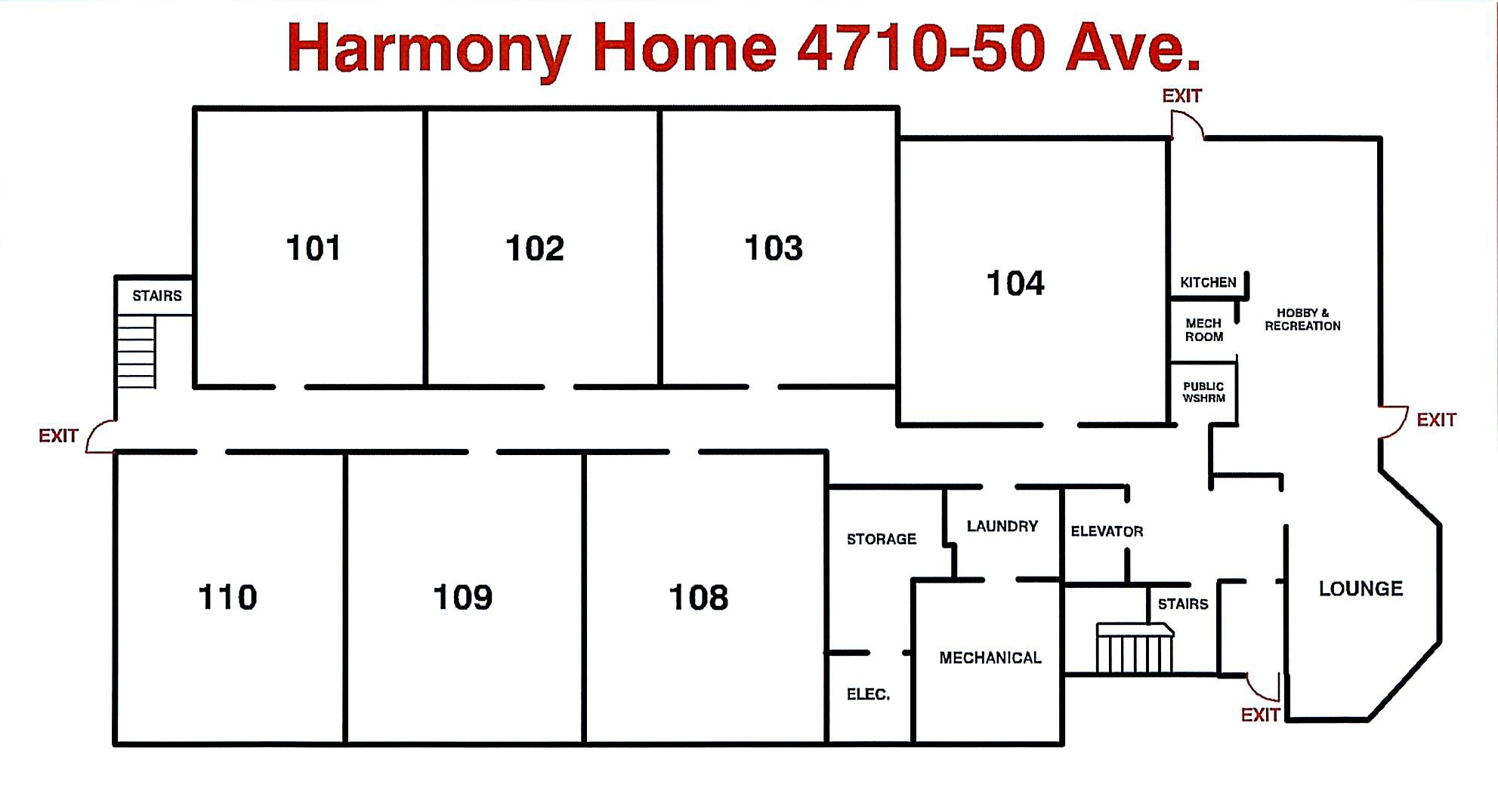 Floor Plan - Harmony Home 1st Floor May 2018