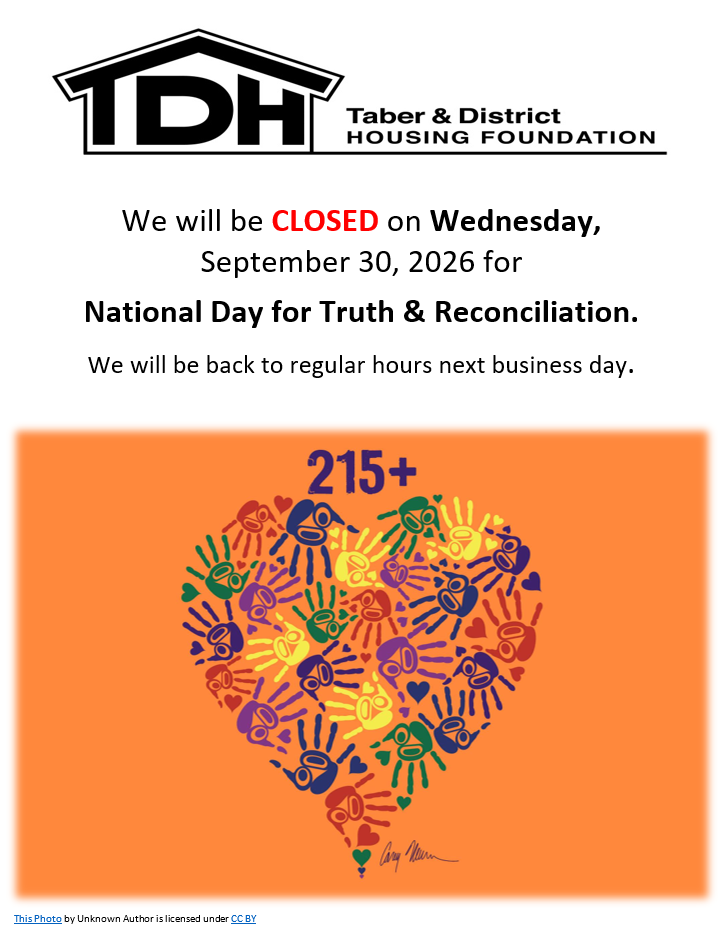 Admin Office at 5318 48 Ave, Taber will be CLOSED for National Day for Truth & Reconciliation